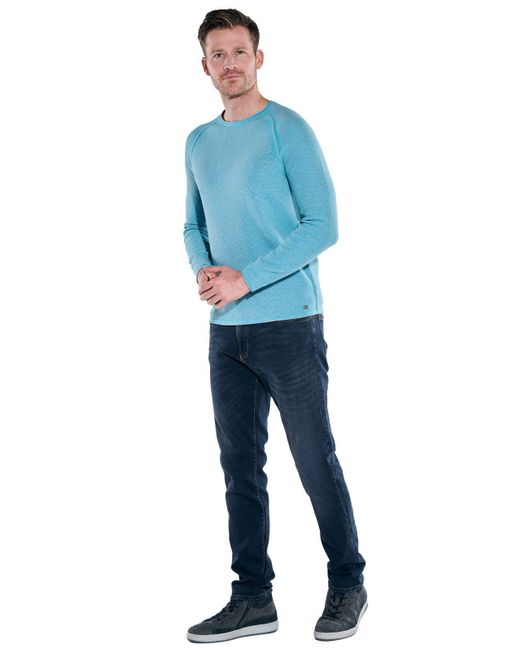 Engbers Rundhalspullover Pullover uni in Blue für Herren