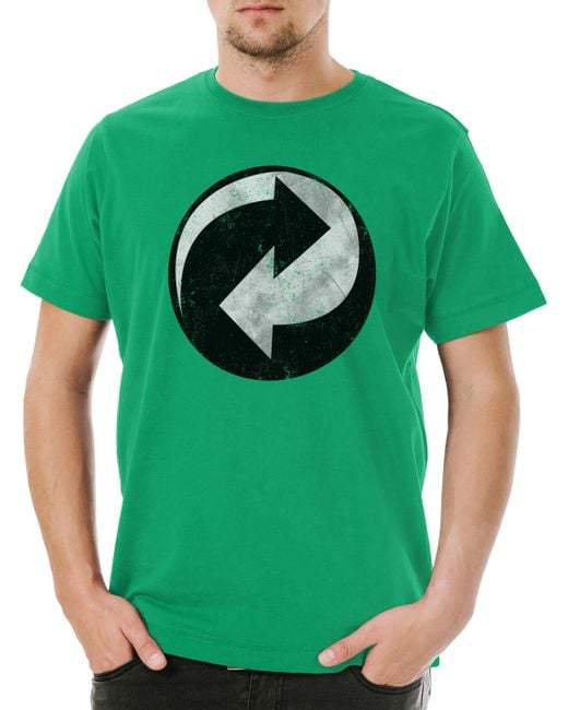 Urban Backwoods Print- Recycling Symbol T-Shirt Grüne Recycle Big Geek Triangle Bang in Green für Herren
