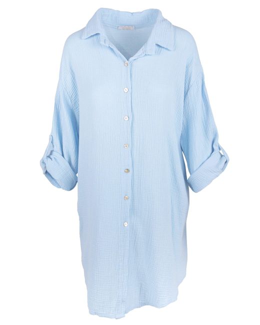 Seasons of April Blue Oversized Musselinbluse Jessy