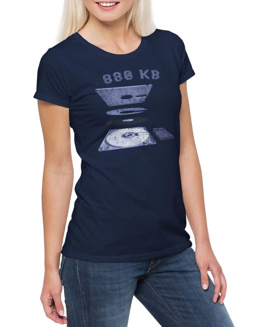 Urban Backwoods Blue Print- Explosion 3.5 Floppy Disk T-Shirt Retro Computer Commodore PC