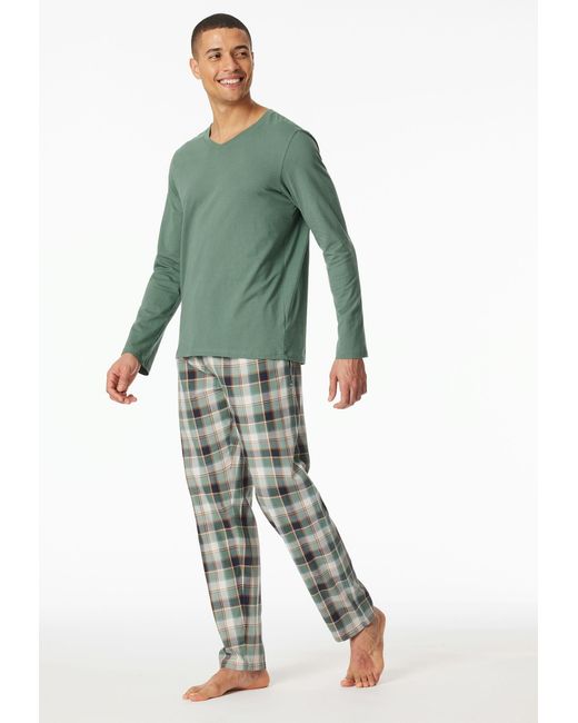 Schiesser Pyjamahose in Green für Herren