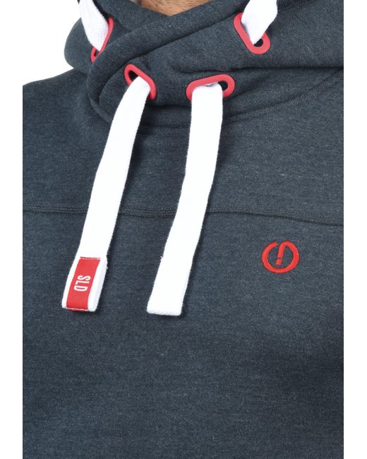 Solid Hoodie SDBenjamin Hood Kapuzensweatshirt mit Cross-Over Kragen in Blue für Herren