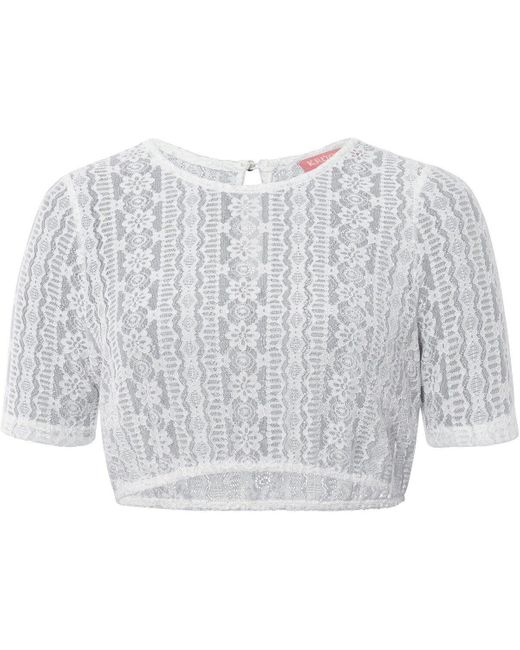 Krüger Madl White Halbarm-Dirndlbluse aus Spitze