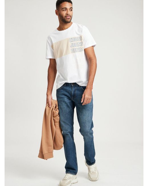 Cross Jeans ® Rundhalsshirt 15905 in White für Herren