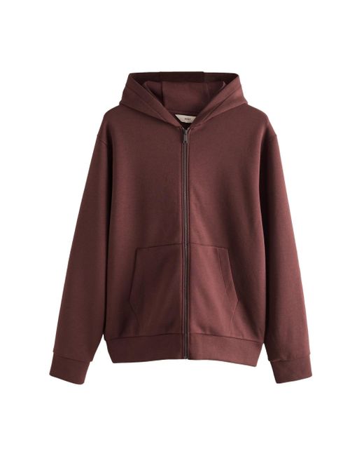 Next Kapuzenpullover Weiche Scuba-Kapuzenjacke mit Reißverschluss (1-tlg) in Purple für Herren