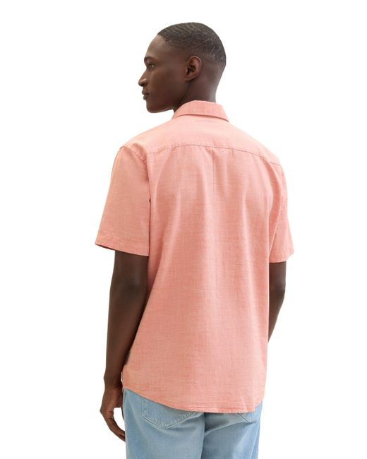 Tom Tailor Kurzarmhemd in Pink für Herren