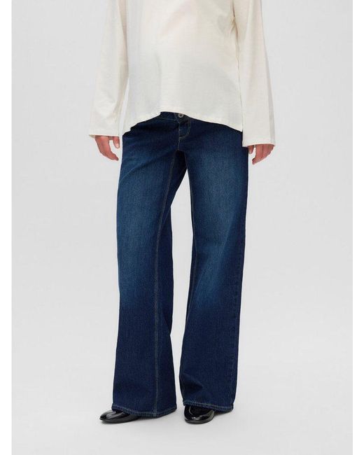 Mama.licious Blue Relax-Fit-Jeans Mlmalaga Wideleg Jeans Noos Baumwollmischung, Wide Fit