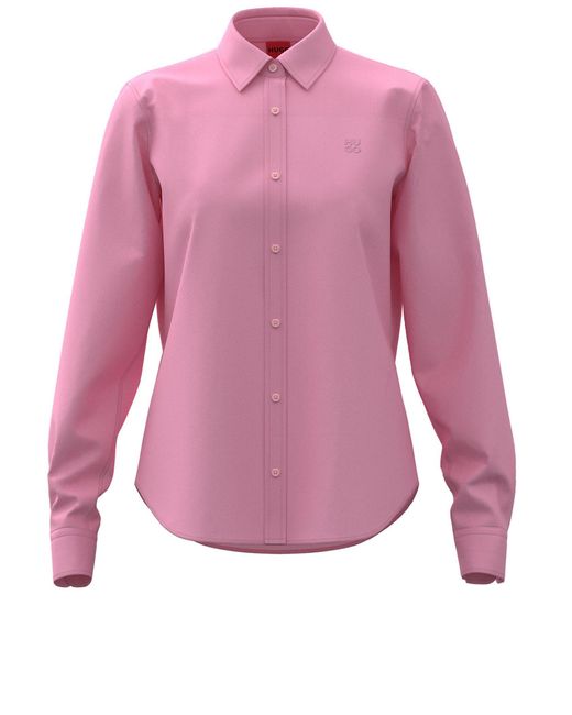 HUGO Pink Klassische Bluse The Essential Shirt (1-tlg)