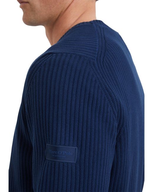 Marc O' Polo Rundhalspullover mit modischer Struktur in Blue für Herren