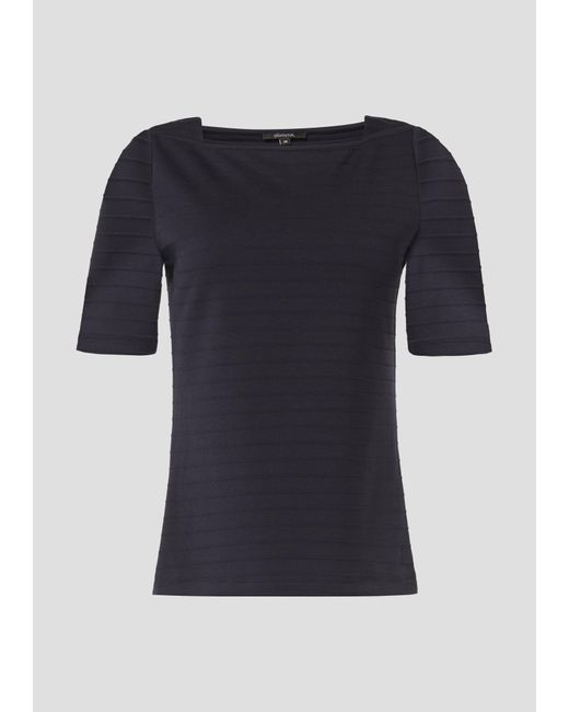 Comma, Blue Shirttop Jersey-Shirt mit U-Boot-Ausschnitt
