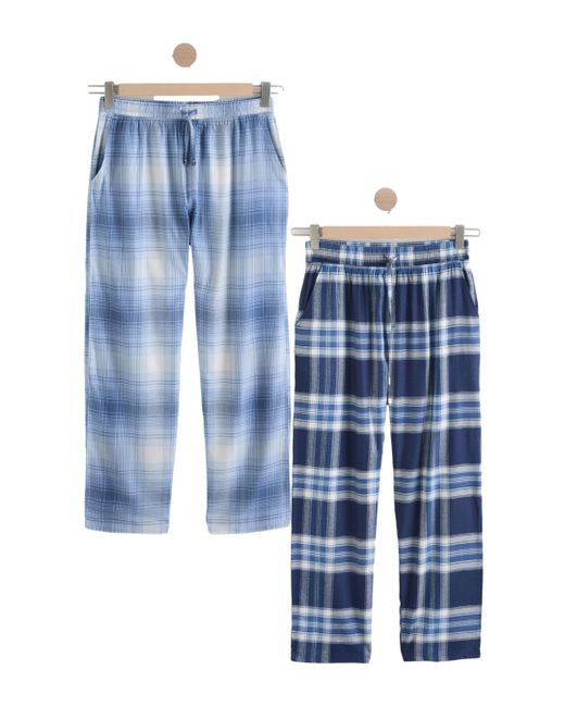 Next Pyjamahose Gestreifte Shorts aus Gewebe, 2er-Pack (2-tlg) in Blue für Herren