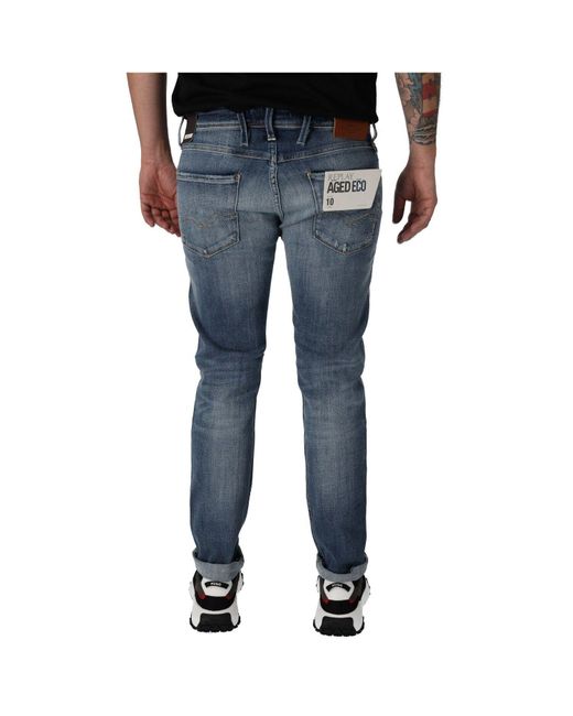 Replay 5-Pocket-Jeans Slim Fit Jeans Anbass Aged Eco 10 Years in Blau für  Herren | Lyst DE