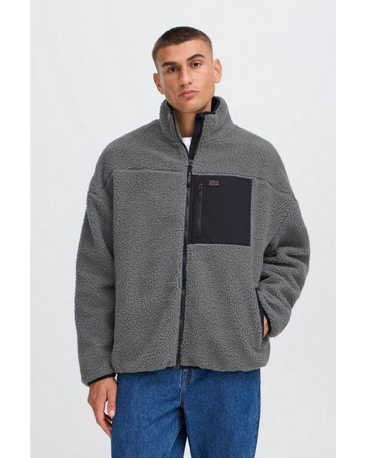 Solid Plüschjacke Sdmcwalther Gemütliche Plüschjacke Mit Brusttasche in Gray für Herren