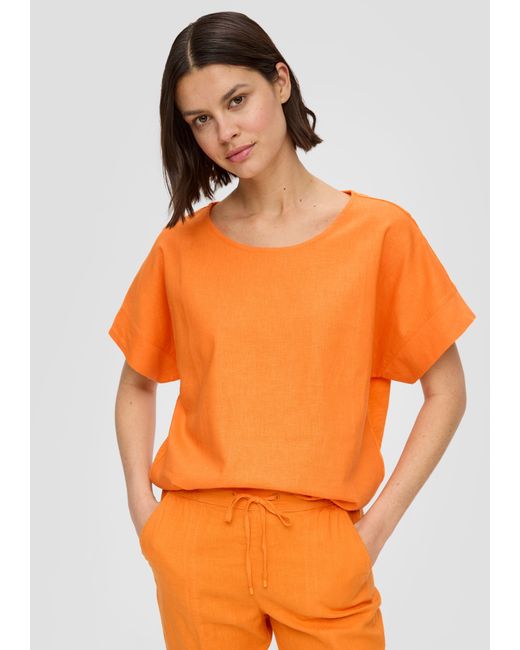 S.oliver Orange Shirttop Fabricmix-T-Shirt im Relaxed Fit