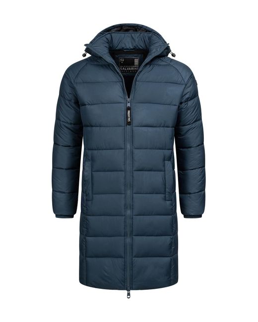 Alessandro Salvarini Winterjacke ASLoongi mit warmem Teddyfell und abnehmbarer Kapuze in Blue für Herren