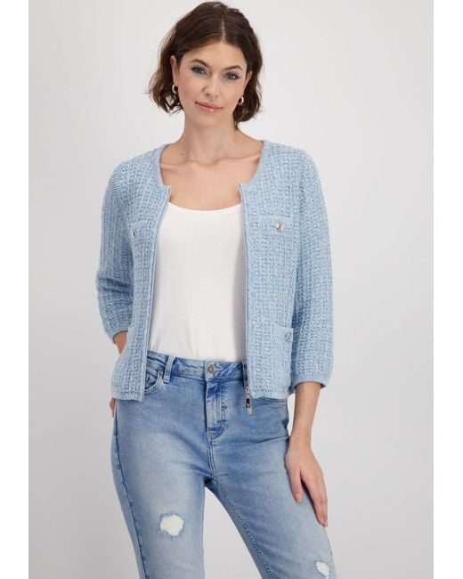 Monari Blue Strickjacke mit Zierknöpfen