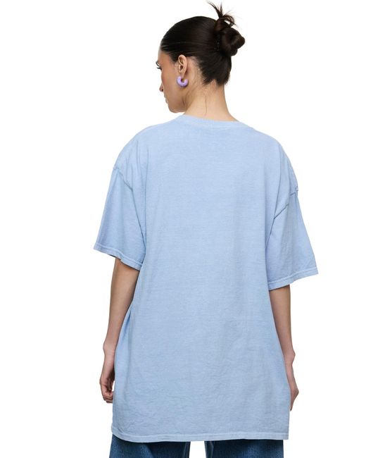 Worldclassca Blue Oversized T-Shirt Sommer Oberteil Print - VOGLIO SOLO AQUA DI COCO VIVA LA COSTIERA