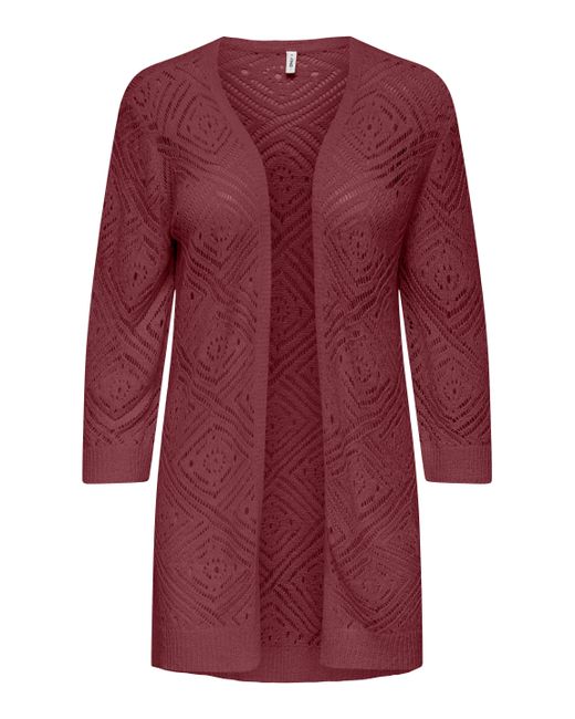 ONLY Red Strickjacke ONLWISTY 7/8 OPEN CARDIGAN KNT