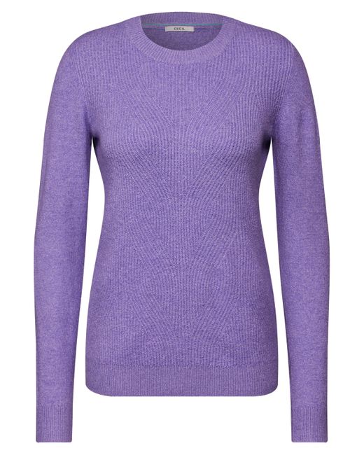 Cecil Purple Strickpullover mit Strukturmuster
