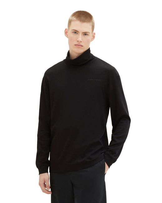 Tom Tailor Langarmshirt (1-tlg) in Black für Herren