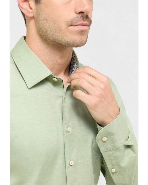 Eterna Langarmhemd SLIM FIT EASY IRON (bügelleicht) in Green für Herren