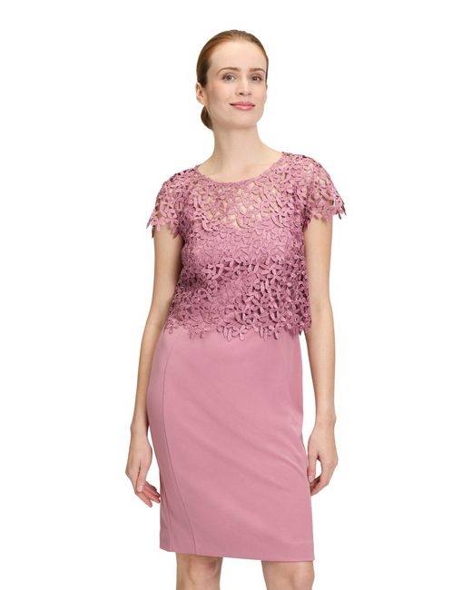 Vera Mont Pink A-Linien- Kleid Kurz 1/2 Arm