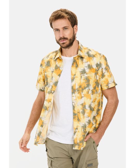 Camel Active Kurzarmhemd mit Strukturmuster Kentkragen in Metallic für Herren