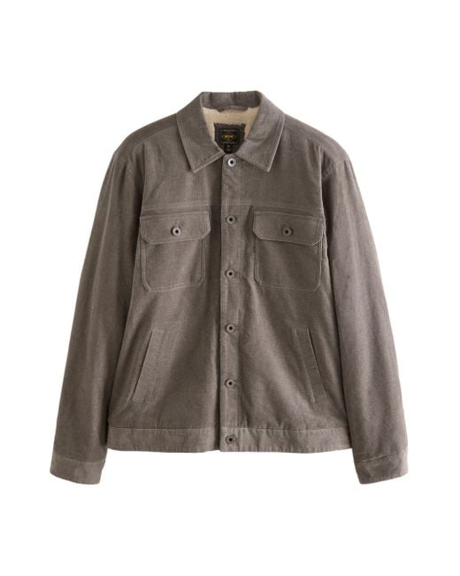 Next Cordjacke Truckerjacke aus Cord mit Teddyfell-Futter (1-St) in Gray für Herren