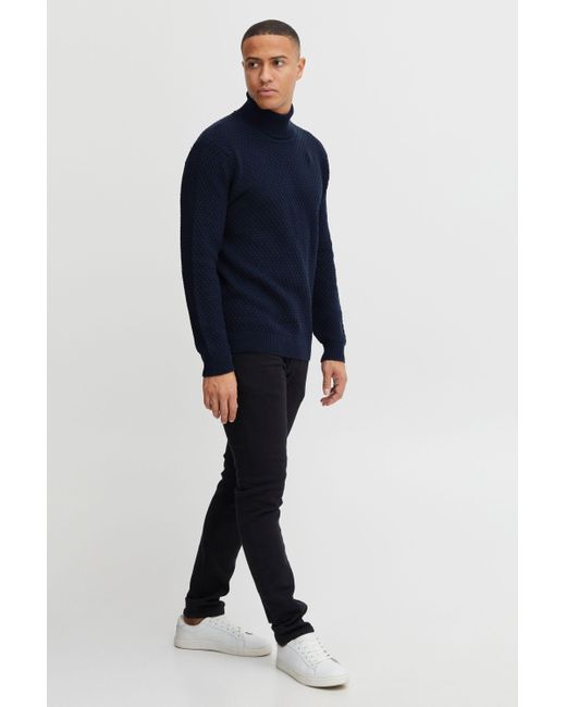 Solid Rollkragenpullover SDClive RN in Blue für Herren