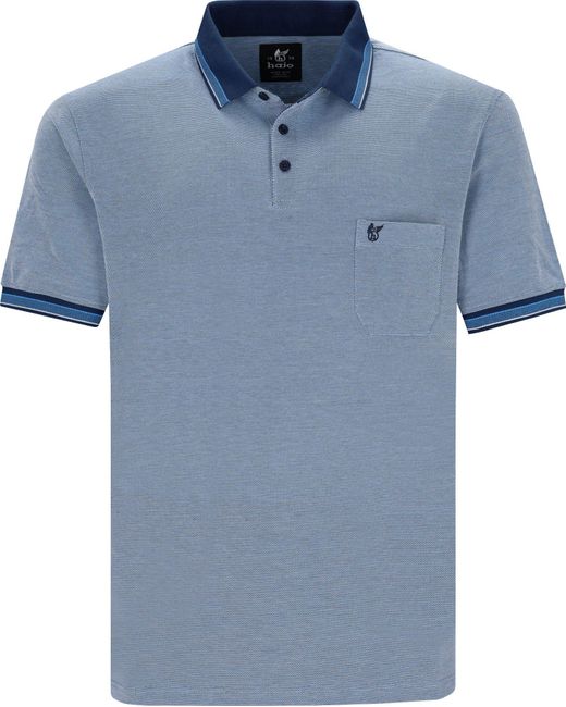 Hajo Sweatshirt -Poloshirt Piqué Uni in Blue für Herren