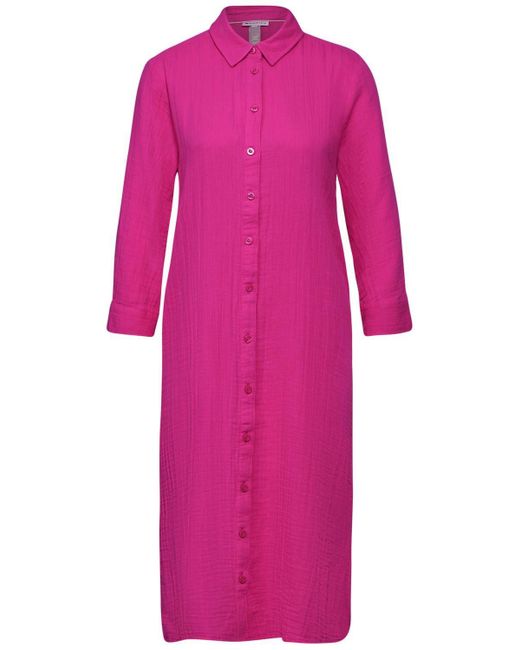 Street One Sommerkleid QR muslin shirt Dress_solid, magnolia pink
