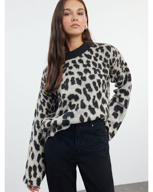 Trendyol Black Rundhalspullover (1-tlg) Plain/ohne Details
