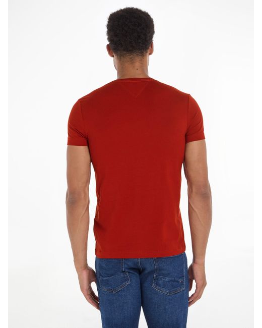 Tommy Hilfiger T-Shirt STRETCH SLIM FIT TEE mit Rundhalsausschnitt in Red für Herren