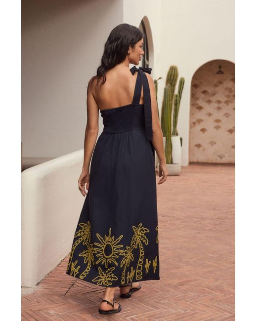Next Blue Einschulteriges Wickelkleid in Maxilänge (1-tlg)
