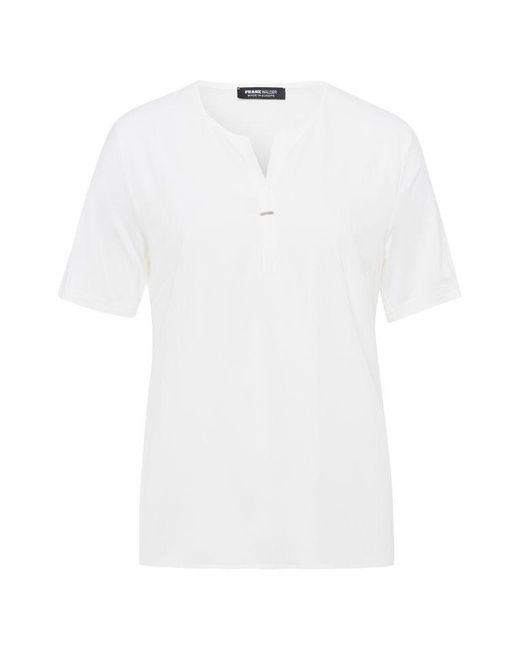 FRANK WALDER White Kurzarmbluse