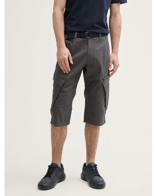 Tom Tailor TTMAX Overknee Cargo Shorts mit Gürtel in Gray für Herren