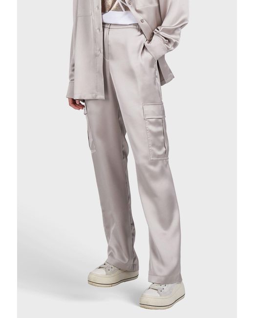 MARC AUREL Gray Cargohose aus Stretch-Satin