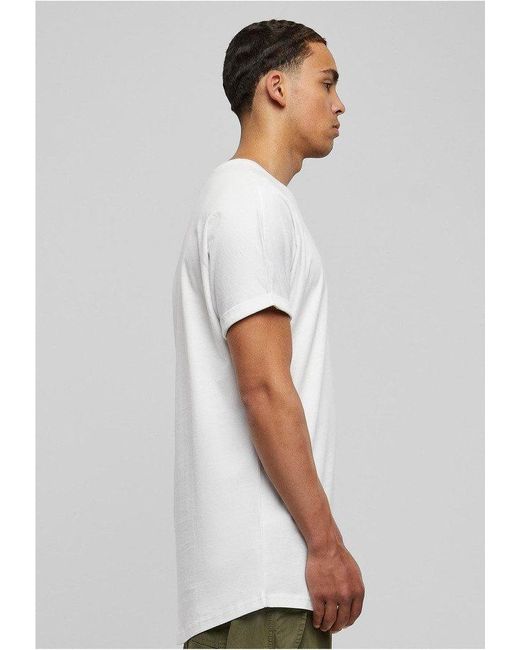 Urban Classics T-Shirt Long Shaped Turnup Tee in White für Herren