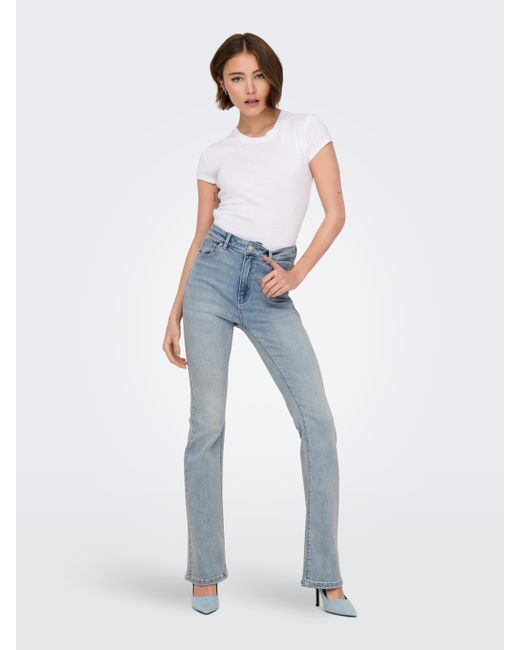 ONLY Blue Bootcut-Jeans ONLMILA HW FLARED DNM BJ837 NOOS