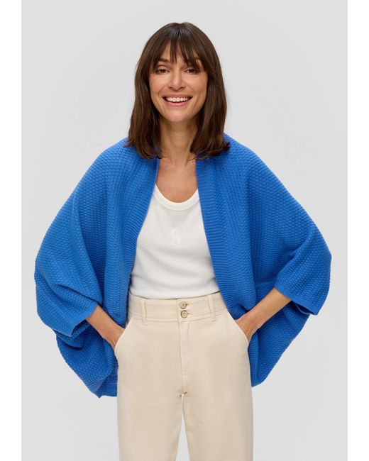 S.oliver Blue Poncho in Woll-Optik