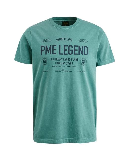 PME LEGEND T-Shirt Short sleeve r-neck single jersey in Green für Herren