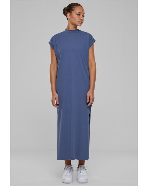 Urban Classics Blue Sweatkleid Ladies Long Extended Shoulder Dress XS bis 5XL