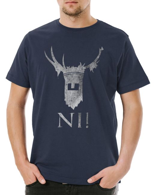 Urban Backwoods Print- Knights Of Ni T-Shirt Monty Fun Python Comedy ß in Blue für Herren