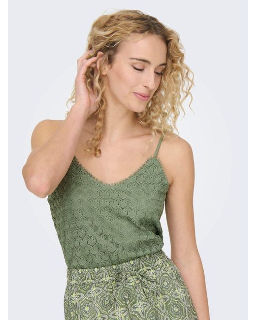 ONLY Green Spaghettitop ONLPATRICIA SINGLET JRS