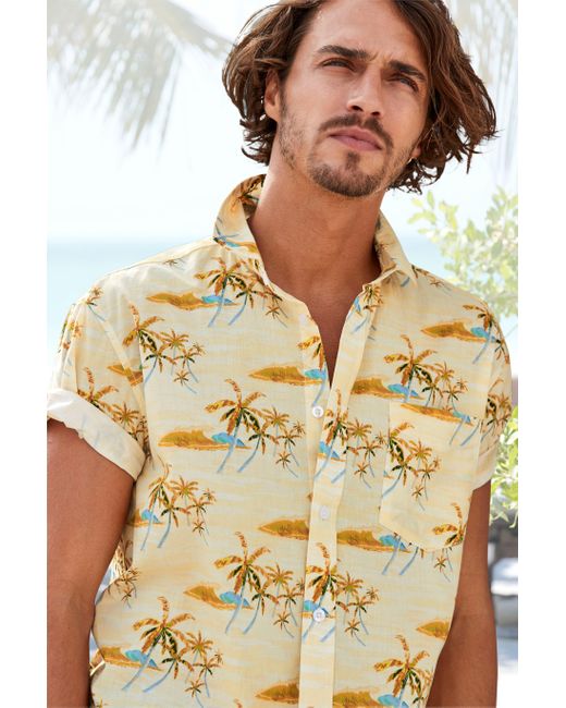 Hawaiihemd in Lyst Herren Mettallic coolem für Strandmode mit DE Beachtime | Palmenprint,