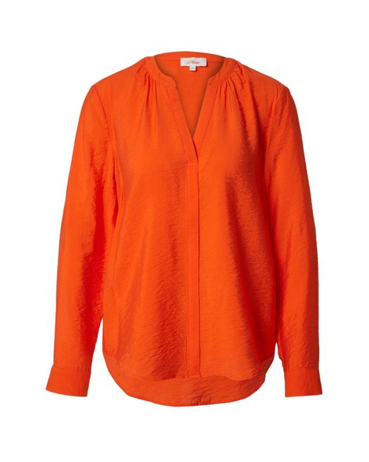 S.oliver Orange Langarmbluse (1-tlg) Drapiert/gerafft
