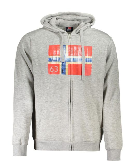 Norway 1963 Kapuzen-Sweatshirt mit Reißverschluss in Gray für Herren