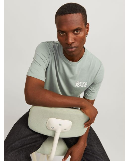 Jack & Jones Rundhalsshirt JJECORP TEE SS mit Logo Print in Green für Herren