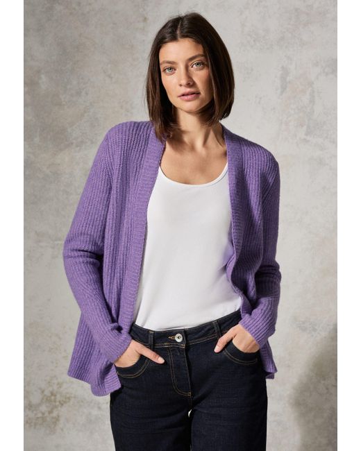 Cecil Purple Strickpullover in Unifarbe