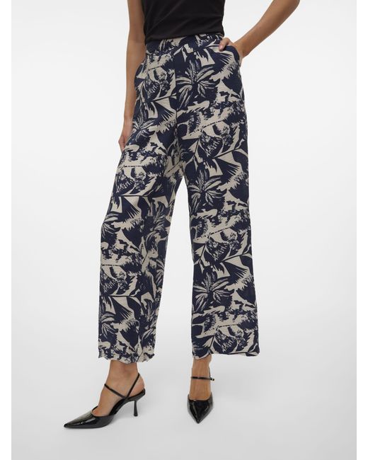 Vero Moda Blue Schlupfhose VMJOSIE HW WIDE PANT WVN GA NOOS